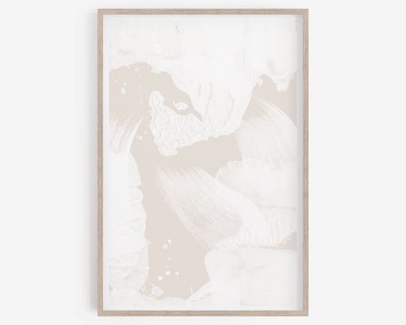 Beige Wall Art, Abstract Art Print, Neutral Art Print, Cream wall art, Minimal Art, Aesthetic room decor. Brush Stroke Wall Art, Fine art