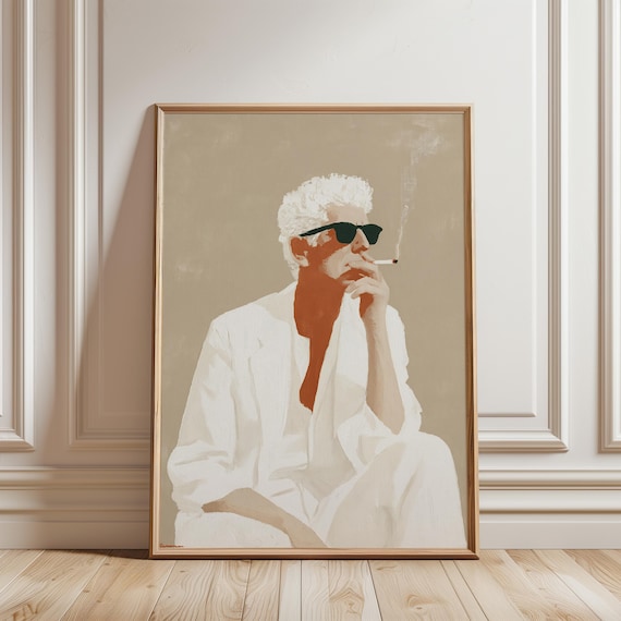 Anthony Bourdain Retro Cool Portrait Painting, Modern Summer Decor (Digital Download) 638
