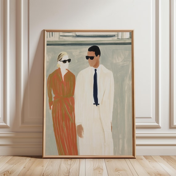 Carolyn Bessette and John F. Kennedy Jr. Couples Art, Minimalist Fashion (Digital Download) 397