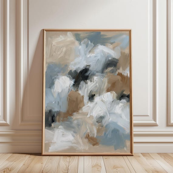 Neutral Abstract Composition Painting, Minimalist Scandinavian Wall Art (Digital Download) 563