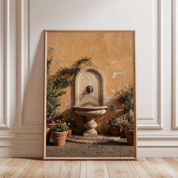 Italian Stone Wall Fountain, Rustic Amalfi Coast Home Decor (Digital Download) 183