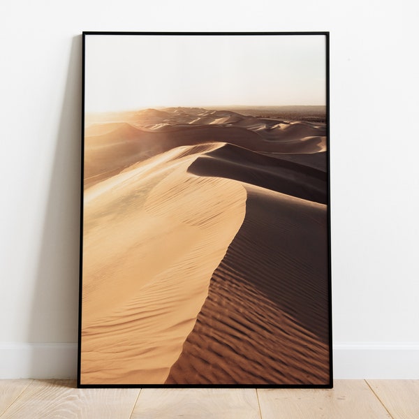 Impression des dunes de sable, affiche des dunes, décoration marocaine, décoration de chambre esthétique, téléchargement numérique, art mural du désert, photographie du désert, impression en grand format,