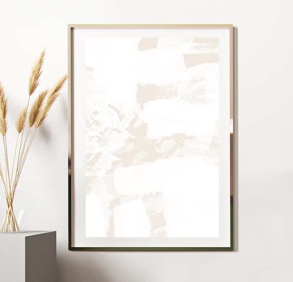 Beige Wall Art, Abstract Art Print, Neutral Art Print, Cream wall art, Minimal Art, Aesthetic room decor. Brush Stroke Wall Art, Fine art