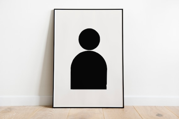 Black shape minimal abstract wall art, Neutral Tone Wall Art Print, Wall Art Printable, Instant Download, Printable Poster.