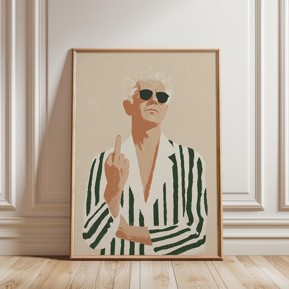 Anthony Bourdain Portrait, Edgy Minimalist Summer Decor Statement Art (Digital Download) 635