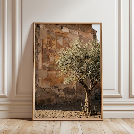 Amalfi Coast Olive Tree, Rustic Mediterranean Wall Art (Digital Download) 175