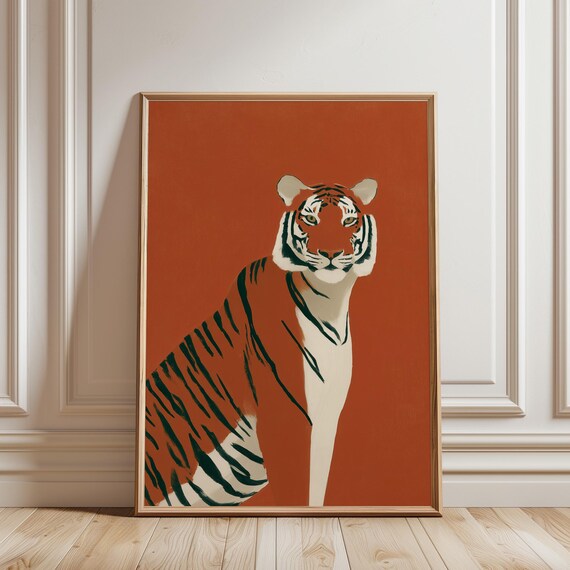 Tiger Wall Art Print, Modern Animal Decor, Living Room (Digital Download)