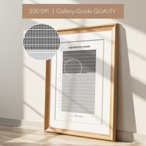 memento mori print Black and White Life Calendar PDF: Stoic Wall Art, Printable Instant Download