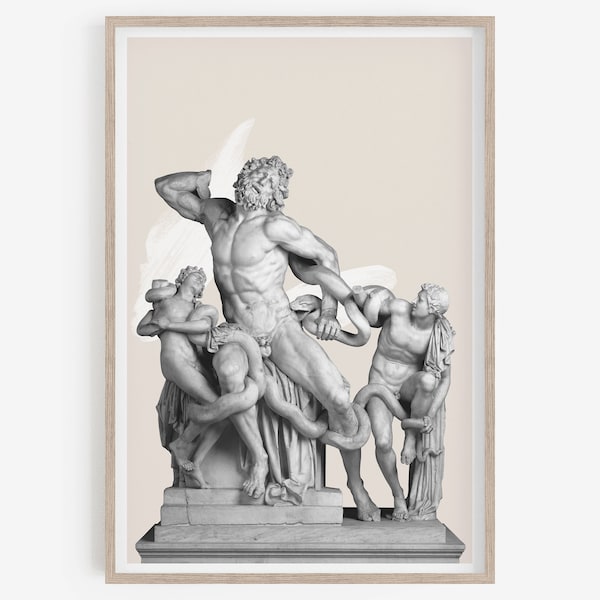 Laocoön and His Sons Printable Wall Art, Rome statue, Ancient greek, Digital download, Greek mythology art, Bust statue,Indie Room Decor.