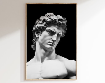 Stampa della scultura in marmo di David – Elegante statua di Roma, decoro greco (download digitale)