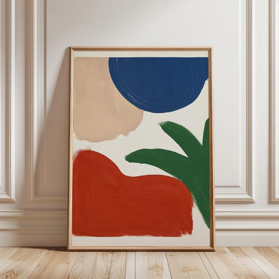 Abstract Summer Gouache Painting, Bright Colorful Wall Art, Summer Decor (Digital Download) 710
