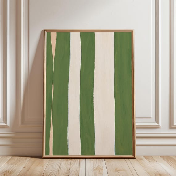 Mid-Century Modern Stripe Painting, Retro Summer Decor, Minimalist Art (Digital Download) 706