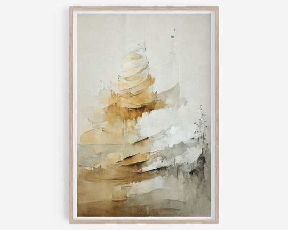 Modern abstract art, Abstract Art Print, Neutral Art Print, Neutral tones, Wall Art, Aesthetic room decor. Brush Stroke Wall Art, Fine art.