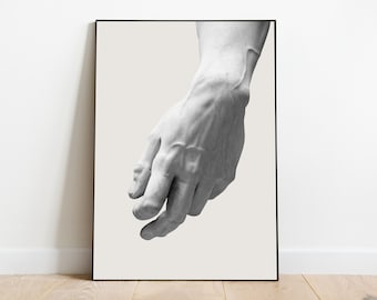 Statua di David, impronta della mano, arte greca in marmo (download digitale)