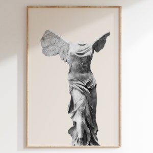 Winged Victory of Samothrace, Printable, Wall Art, Greek mythology art, Greek Decor, Aesthetic Room Decor, sculpture, greek goddess statue.