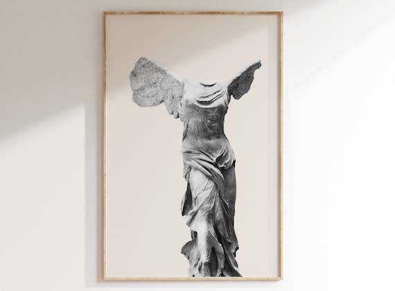 Winged Victory of Samothrace, Printable, Wall Art, Greek mythology art, Greek Decor, Aesthetic Room Decor, sculpture, greek goddess statue.