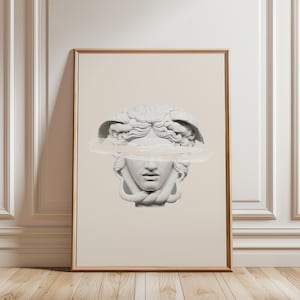Medusa Bust Statue Print, Greek Mythology Wall Art (Digital Download)