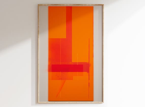 Contemporary Wall Decor: Orange Sunset Bliss Geometric Artwork - Radiant Intersections - Perfect for Modern Homes & Offices