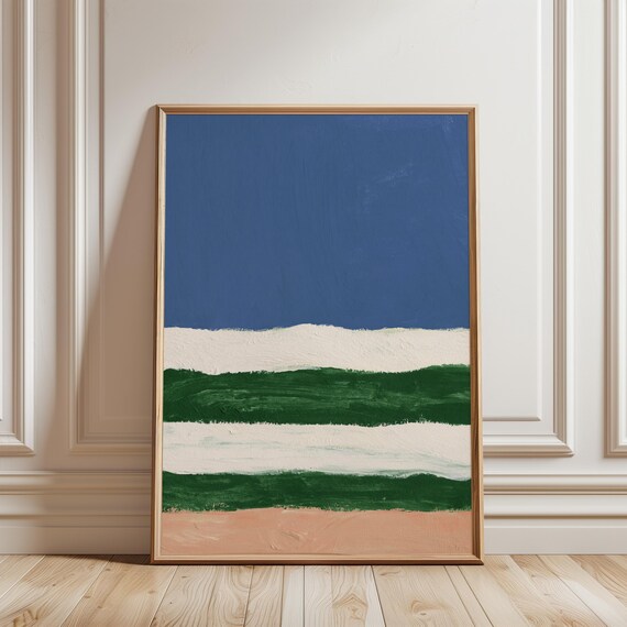 Minimalist Coastal-Inspired Stripes Painting, Summer Wall Art (Digital Download) 653