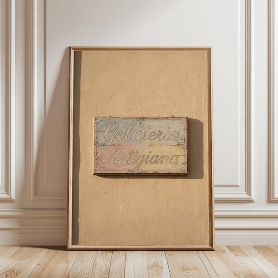 Vintage Italian Shop Sign Printable - Rustic Mediterranean Summer Wall Art, Pastel Colors, Farmhouse Cottagecore Digital Download 118