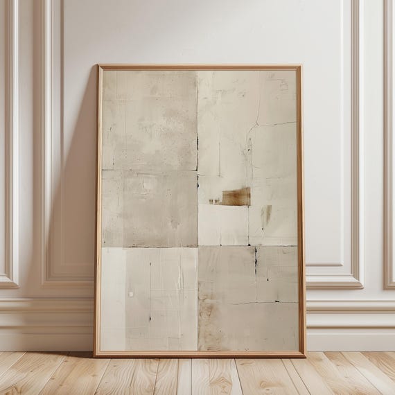 Japandi Abstract Wall Art – Textured Neutral Minimalist Print (Digital Download)