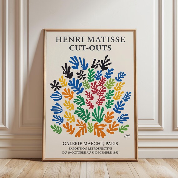 Henri Matisse Cut-Outs Exhibition Poster, Botanical Wall Art, Colorful Abstract Gallery Wall Decor, Mid Century Modern (Digital Download)