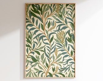 William Morris Willow Bough Printable Wall Art, Instant Download, Aesthetic Room Decor, Vintage Floral Pattern, Exhibition Poster.