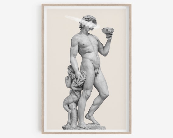 Dionysus Statue Print, Rome statue, Greek Statue, Digital download, Greek mythology art, Bust statue, Aesthetic Room Decor, Marble Sculpture