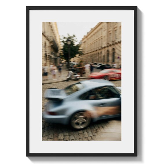 Porsche 911 Turbo Wall Art Print, Motion Blur Street Scene, Vintage Car Decor (Digital Download)