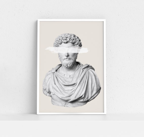 Marcus Aurelius home decor, Stoic, Aesthetic Room Decor, Amor Fati, Stoicism, Marble Sculpture,  Memento Mori, Philosophy, Printable.