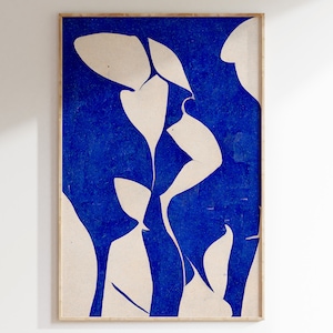 Blue Matisse Cutout: Henri Matisse &#39;Nu Bleu&#39; Inspired Art Print, Modern Home Decor Wall Poster, Instant Printable
