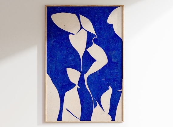Blue Matisse Cutout: Henri Matisse 'Nu Bleu' Inspired Art Print, Modern Home Decor Wall Poster, Instant Printable