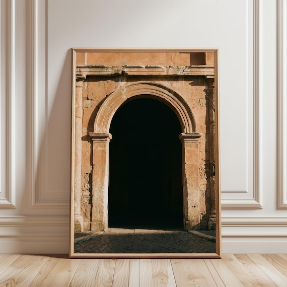 Sunlit Italian Stone Archway Print, Mediterranean Architectural Wall Art (Digital Download) 204