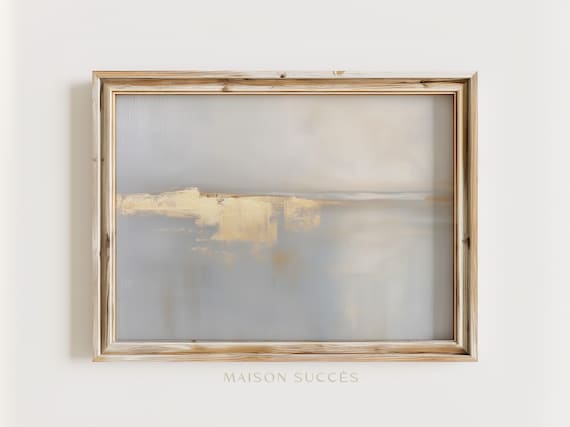 Gold Leaf Abstract Painting | Neutral Nordic Art (Printable)