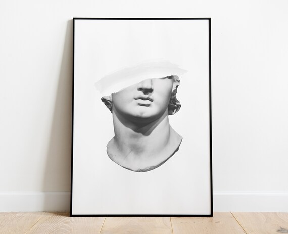 David Statue Print, Rome statue, Print David, Digital download, Greek mythology art, Bust statue, Aesthetic Room Decor, Marble Sculpture