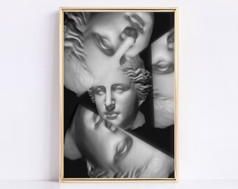 Estatua de Venus imprimible, arte de la mitología griega, escultura de mármol (descarga digital)