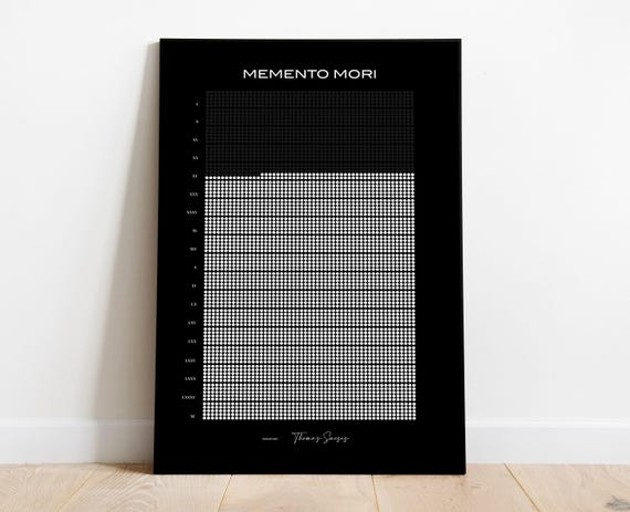 Memento Mori Life Calendar, Stoic Reflection Poster (Instant Download)