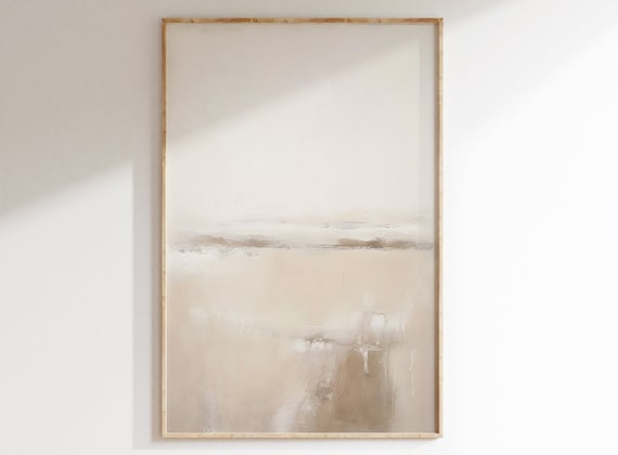Japandi-Inspired Beige Abstract Art Printable: Elevate Your Home with Serene Minimalist Decor.