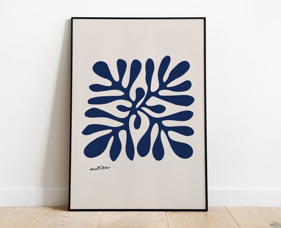 Matisse Blue Leaf cut-out, Indigo Blue Matisse Art Print, Henri Matisse Nu Bleu, Matisse Art Poster, Henri Matisse, Printable.