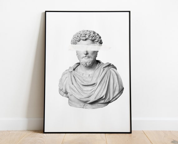 Marcus Aurelius home decor, Stoic, Aesthetic Room Decor, Amor Fati, Stoicism, Marble Sculpture,  Memento Mori, Philosophy, Printable.