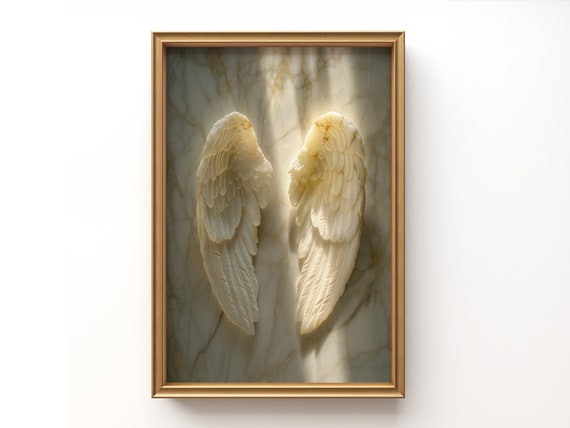 Wings Art Statue Printable | Angel Wings | Subtle Modern Room Decor | Wings Wall Art | Greek mythology | Ancient Greece art | Marble Statue