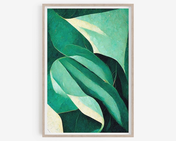 Emerald green Wall Art, Abstract Art Print, Abstract shapes , Green wall art, Aesthetic room decor. Mid century Wall Art, Fine art, Matisse.