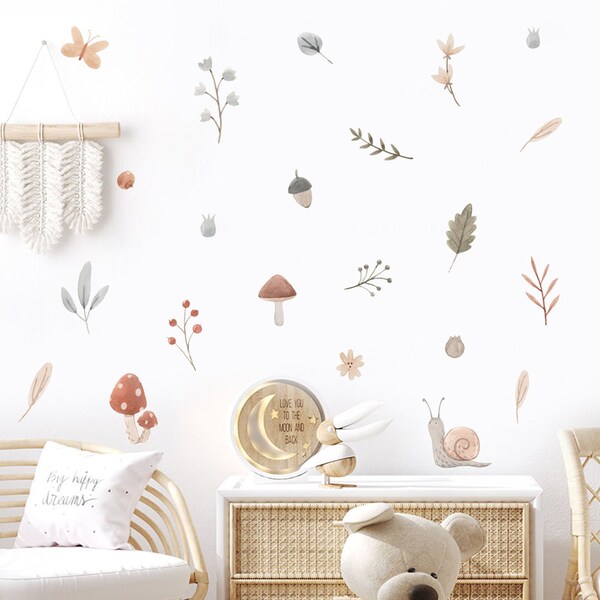 Mushroom Wall Decals Etsy