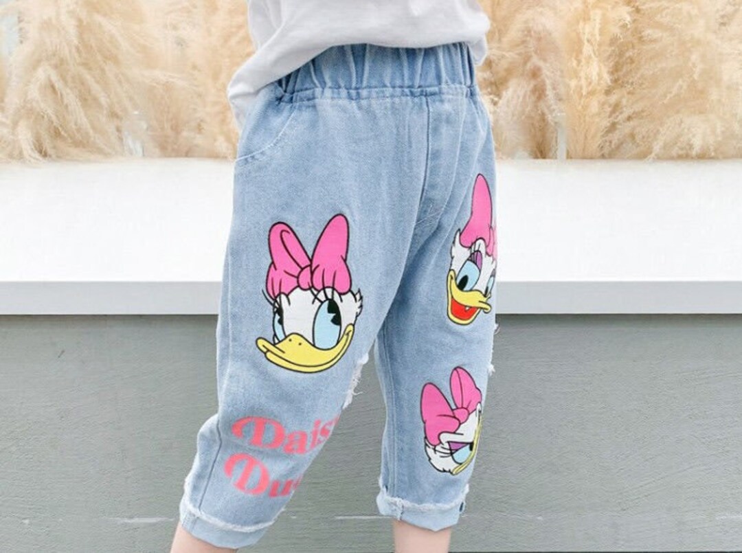 Daisy Duck Toddler Girl Denim Capri Jeans Daisy Duck Denim Etsy
