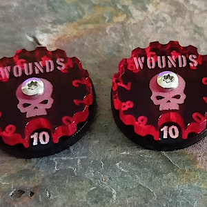 Wargame Wound Counter Dials (0-10) Set of 2 (Compatible with 40k, AoS, KoW, Kill Team, Malifaux)