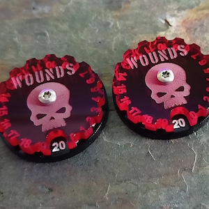 Wargame Wound Tracker Dials (0-20) - Set of 2