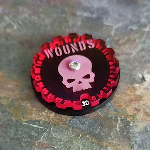 Wargame Wound Counter Dial (0-30) (Compatible with 40k, AoS, KoW, Kill Team, Malifaux)