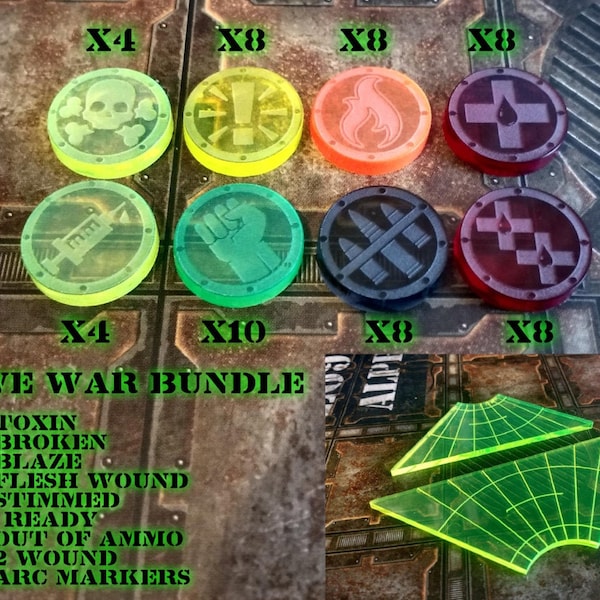 Hive War Token Set (58 Tokens + 2 Arcs) - Laser Cut