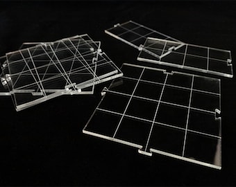 Modular Dungeon tiles, dry erase 1" grid, D&D, pathfinder, RPG map