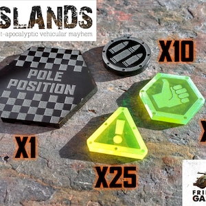  LITKO Template Set Compatible with Gaslands Miniatures Game, Set of 12, Movement & Maneuvers, Turn Templates, Area Effect